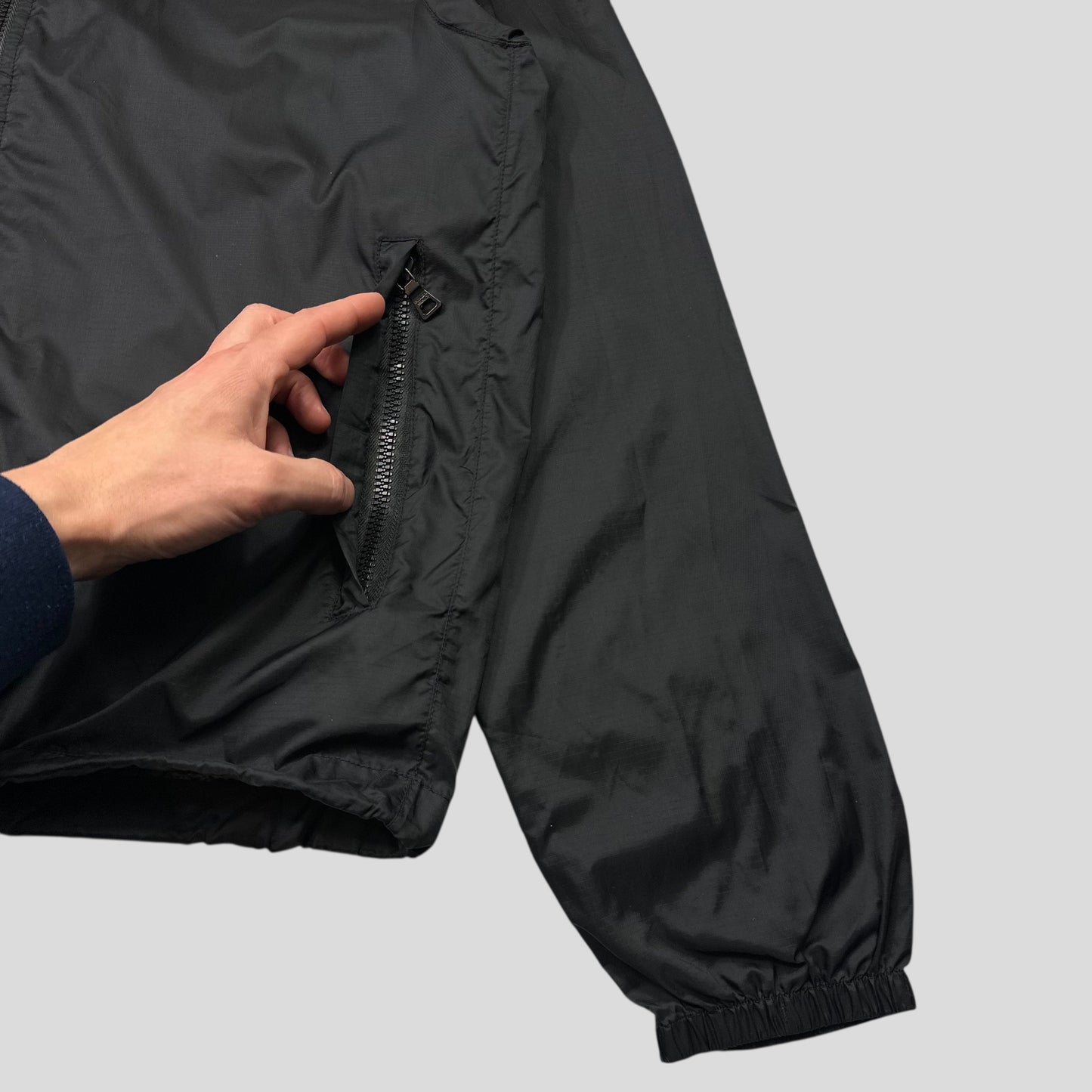 Prada Sport 2007 Nylon Ripstop Carbon Chest Logo Windbreaker Jacket - M