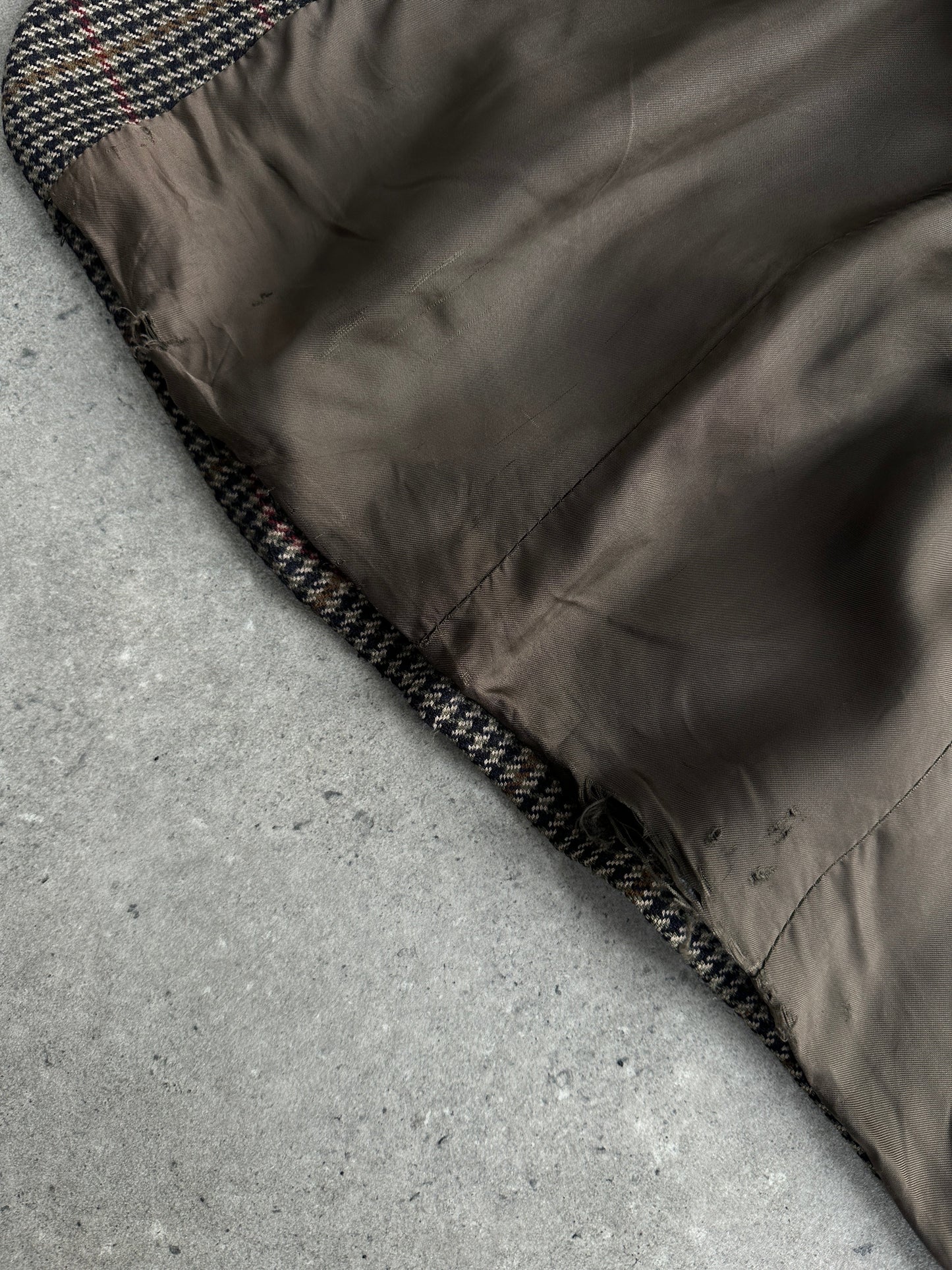 Burberry 1990s Wool Cashmere Check Blazer - 44R/XL