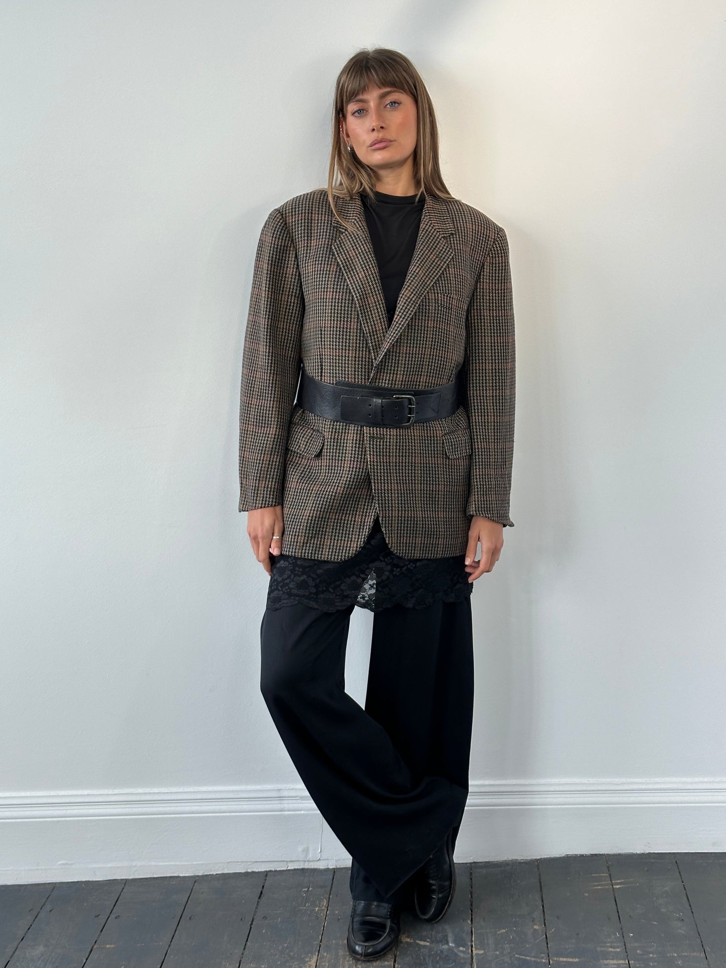 Burberry 1990s Wool Cashmere Check Blazer - 44R/XL