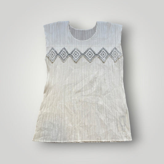 2000's Issey Miyake Pleats Please Vest Top | O/S, White