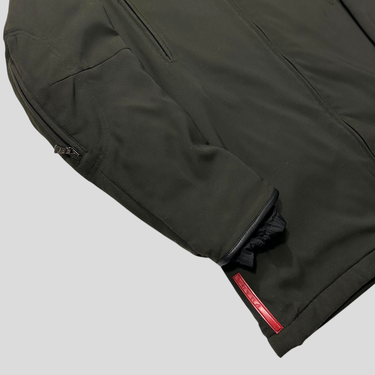 Prada Sport 1999 Balaclava Fleece Lined Moto Jacket - IT50 (L) | Green