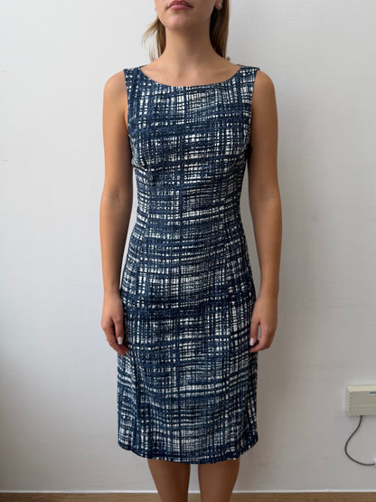 Prada Re-Edition 1996 Graphic Dress | 42, Navy and White