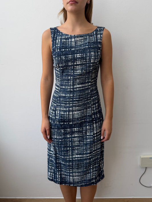 Prada Re-Edition 1996 Graphic Dress | 42, Navy and White
