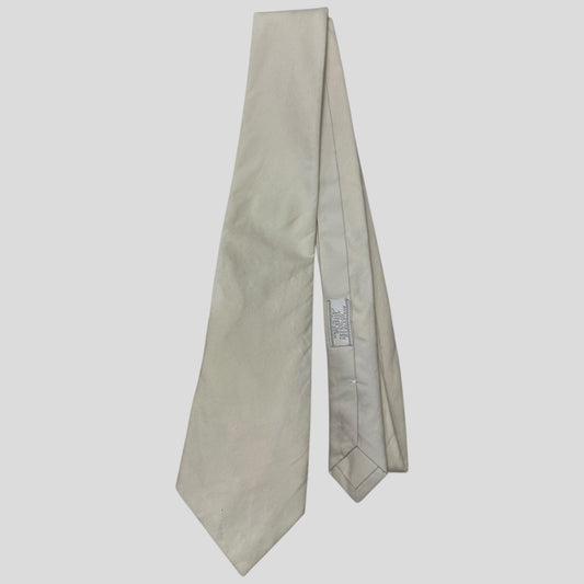 Prada 90’s Pearl White Co-nylon Tie + Clip