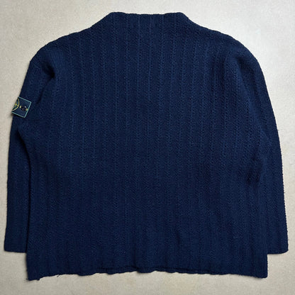 A/W 1995 Oil Black 1/4 Zip Knitted Pullover Sweater