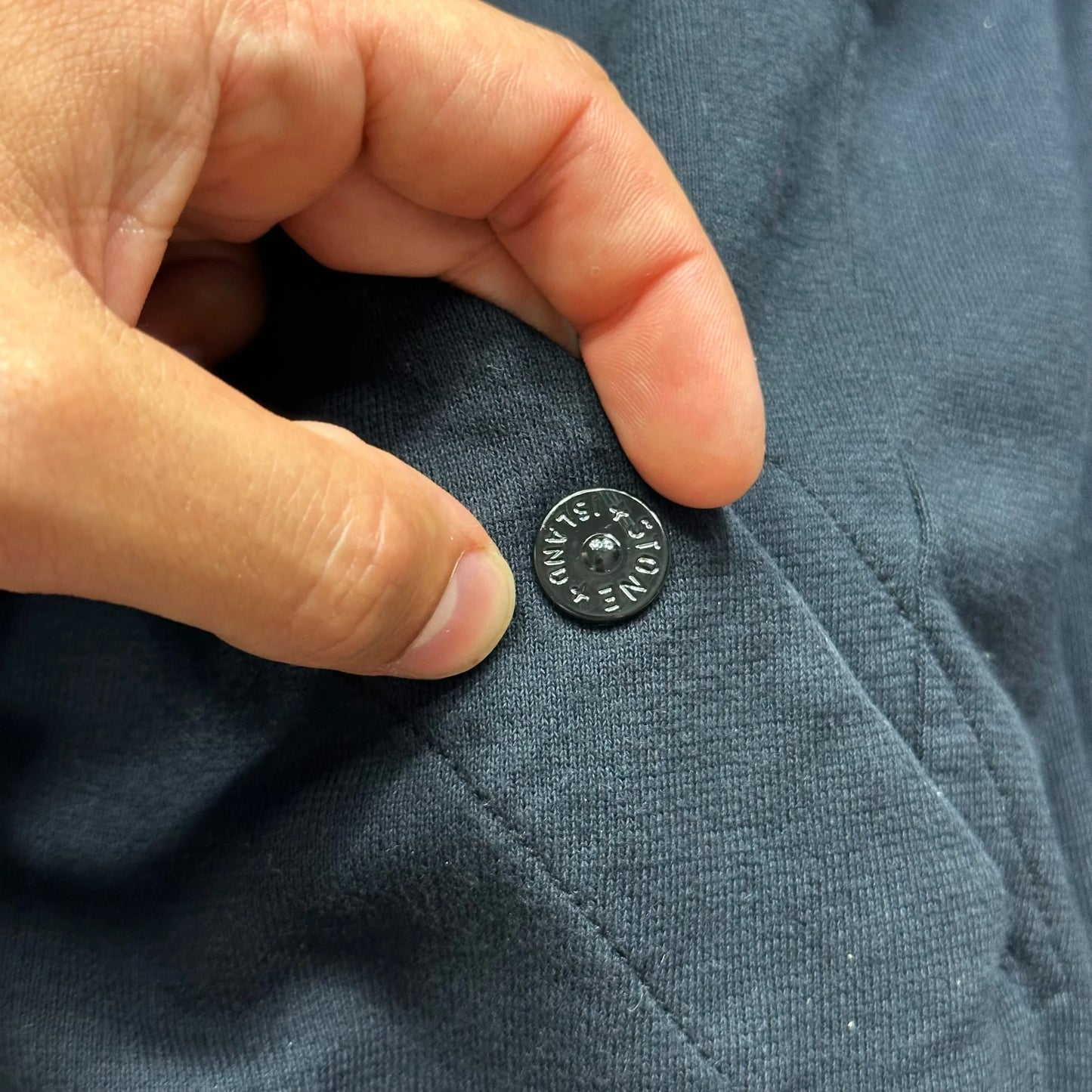 Stone Island Navy Heavy Cotton Zip-up Hoodie - M/L