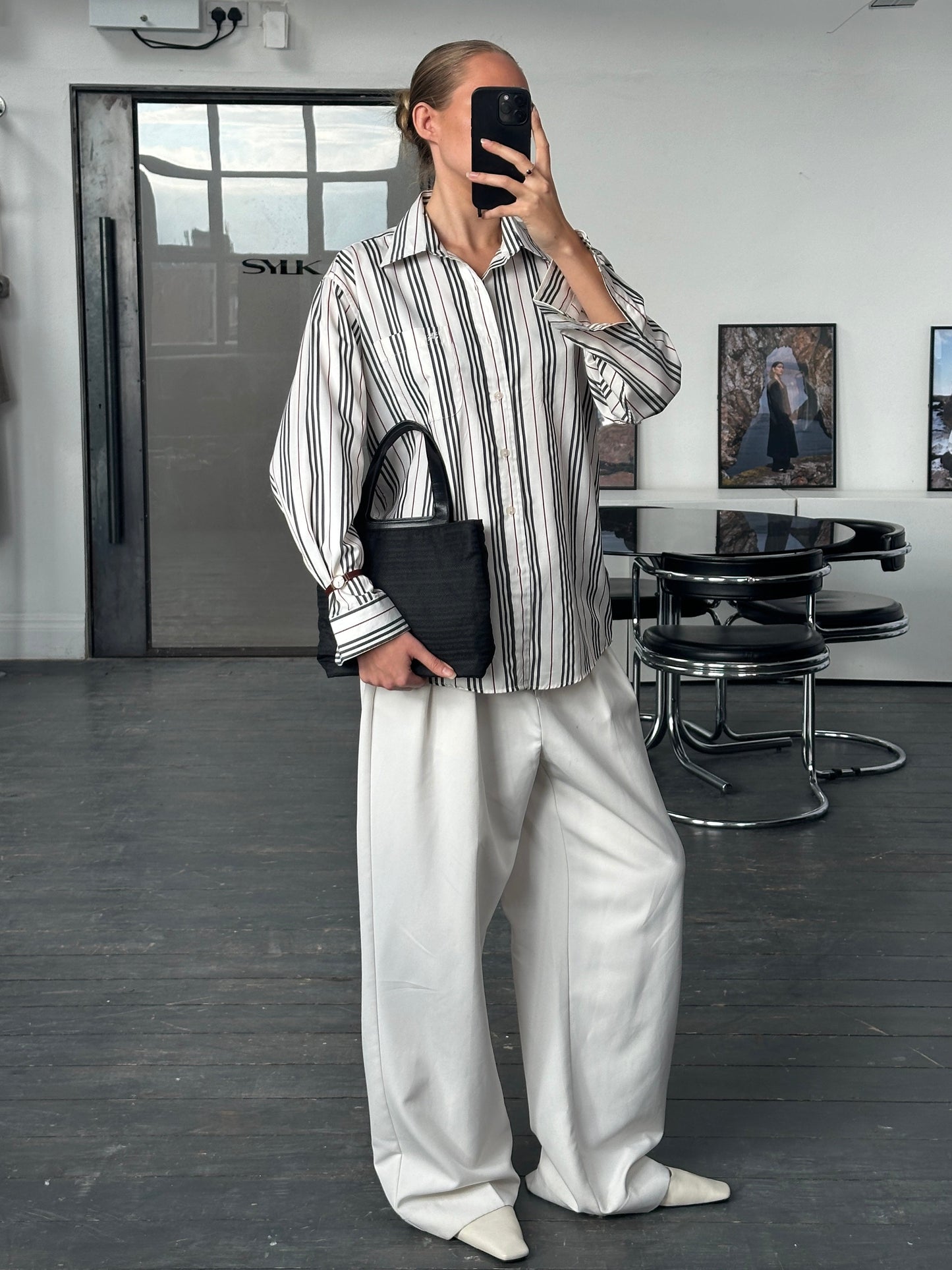 Burberry London 1990s Stripe Pure Cotton Logo Shirt - M/L