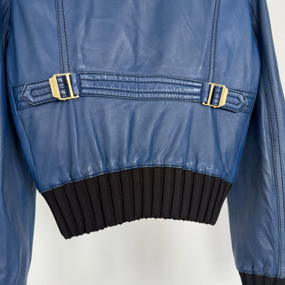 2006 gucci by frida gianini “madonna” leather jacket | O/S, Blue