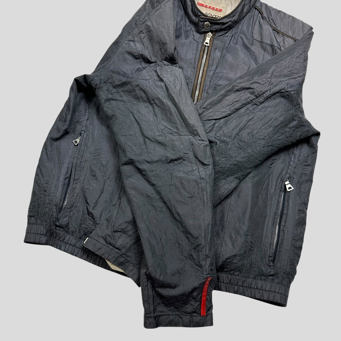 Prada Sport 00’s Metal Nylon + Leather Moto Biker Jacket - IT52 (M)