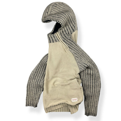 2000's Schott Asymmetric Zip Knitted Balaclava Hoodie (XL) | Default Title, Black
