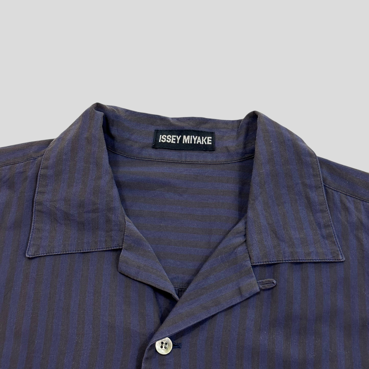 Issey Miyake 00’s Striped Camp Collar Boxy Shirt - M/L