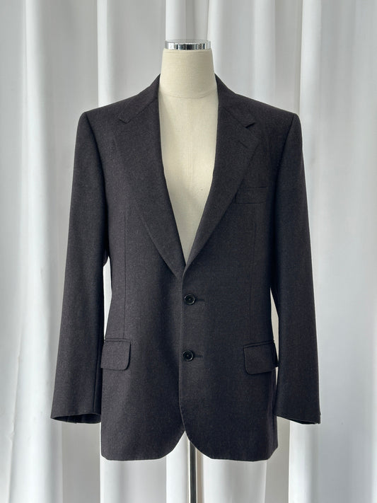 Burberry 1990s Pure Brushed Wool Single Breasted Blazer - 38R/M