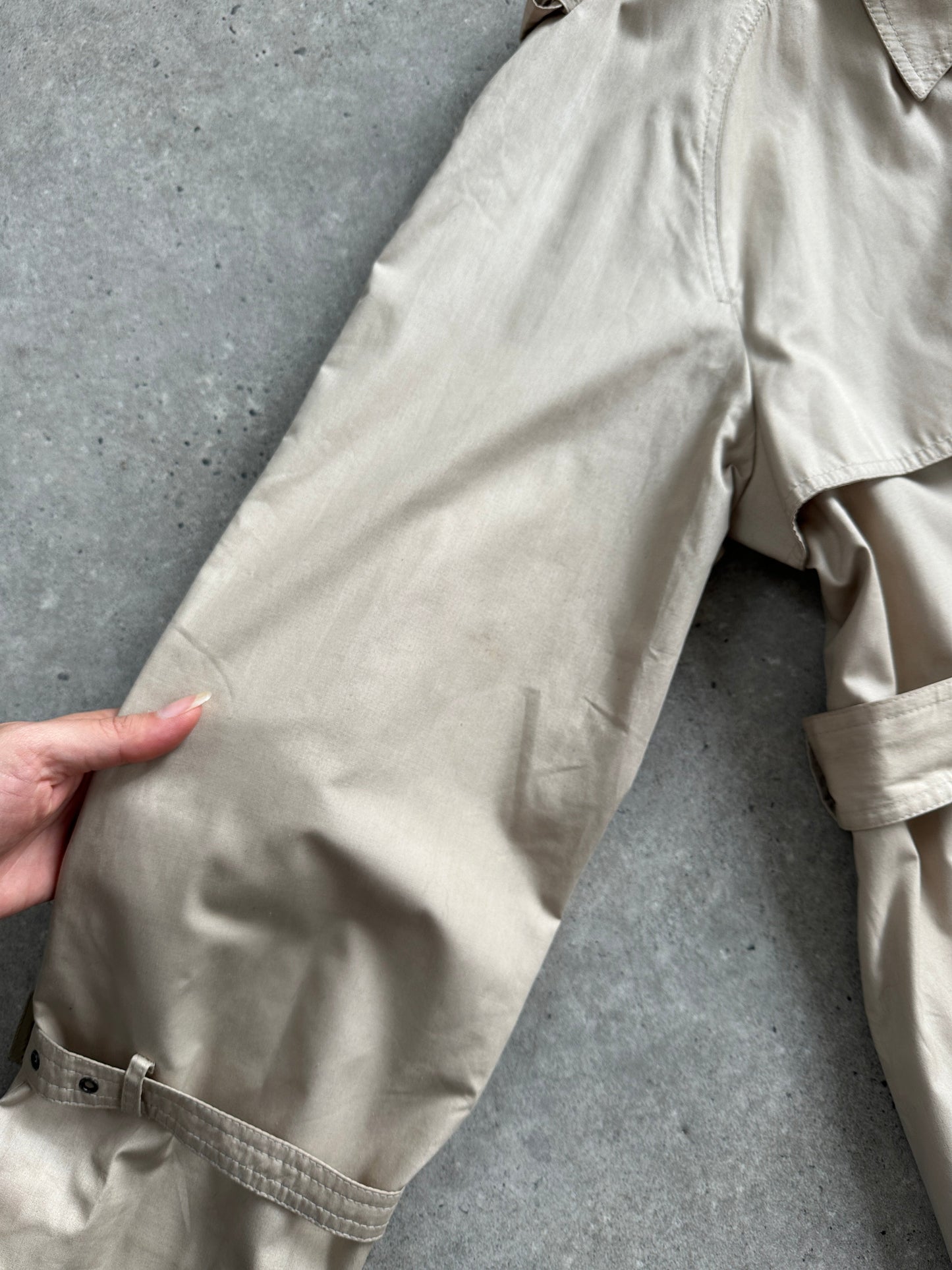 Yves Saint Laurent Pour Homme 1980s Cotton Double Breasted Belted Trench Coat - XL