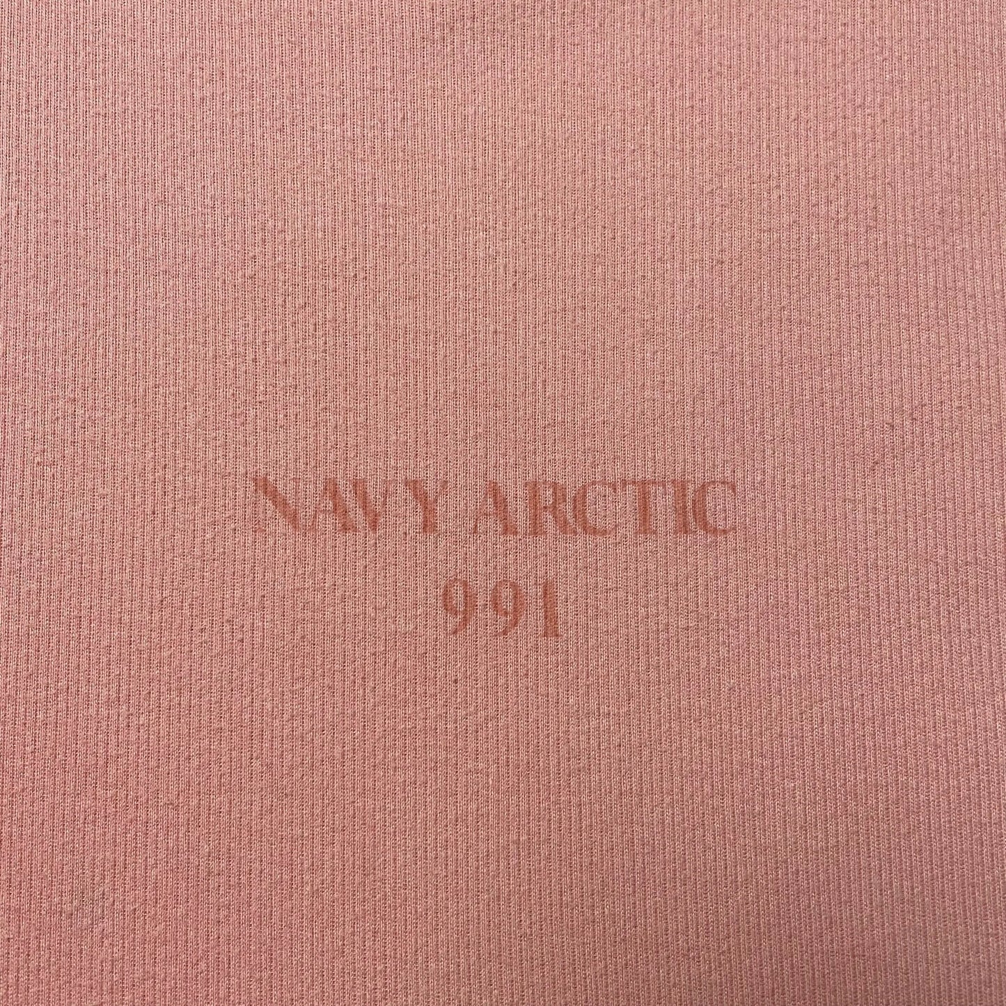S/S 1990 Boneville Navy Arctic Peach Pink Ribbed Cotton T-shirt
