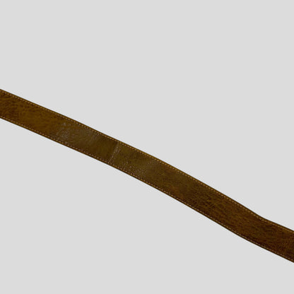 Miu Miu 00’s Leather Textured Metal Buckle Logo Belt - 30-38