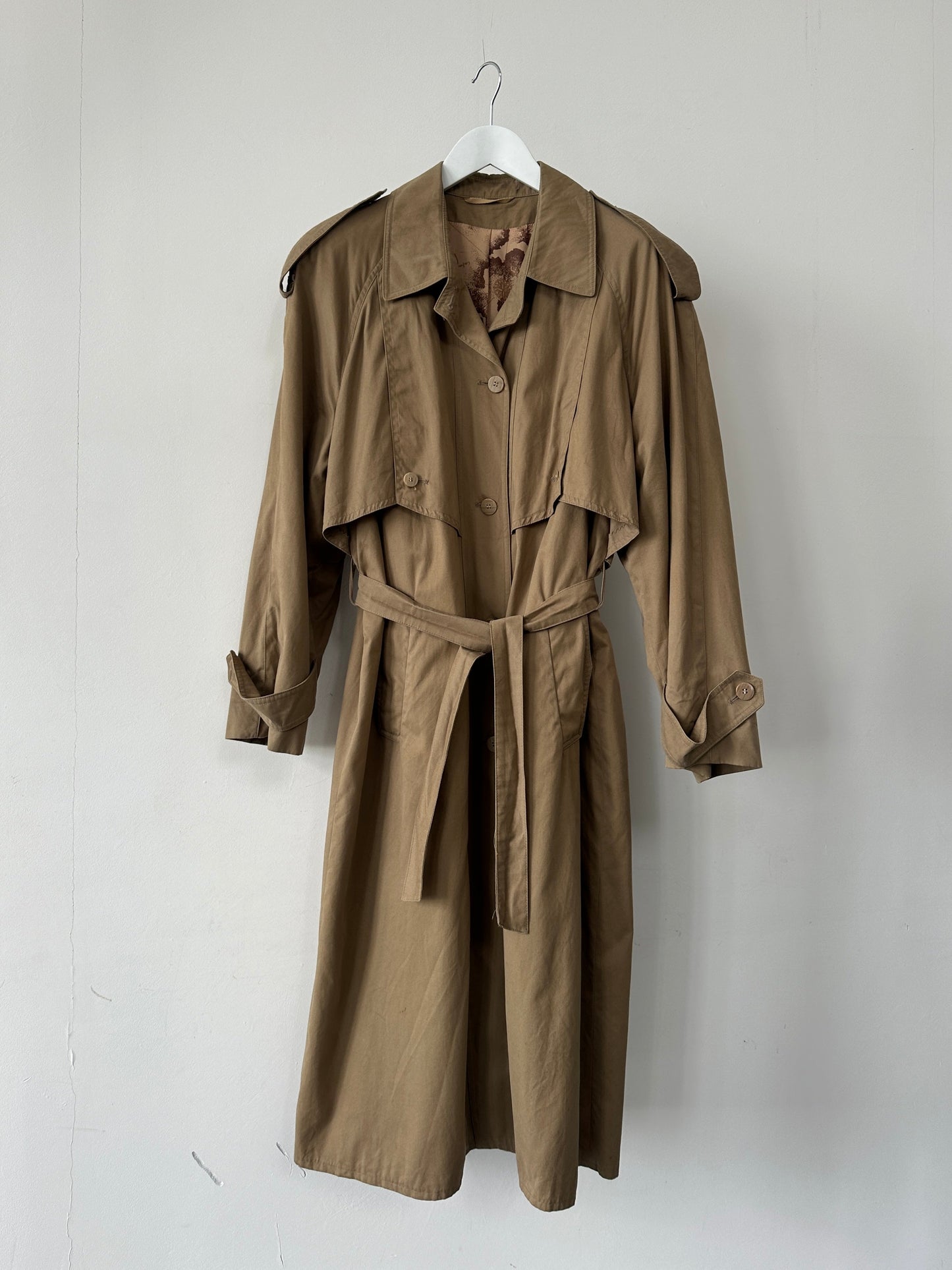 Vintage Pure Cotton Single Breasted Belted Trench Coat - L