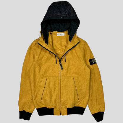 Stone Island AW14 Mélange Wool Poly Double Hood Jacket - M