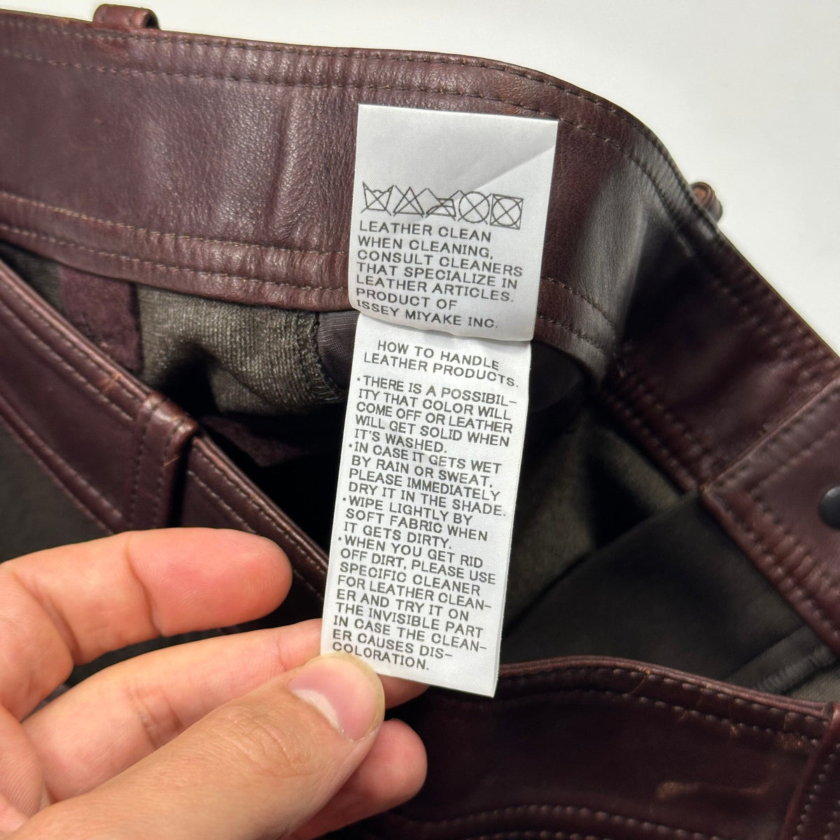 Issey Miyake 2003 Leather Moto Trousers - 3 (S) | W30, Brown