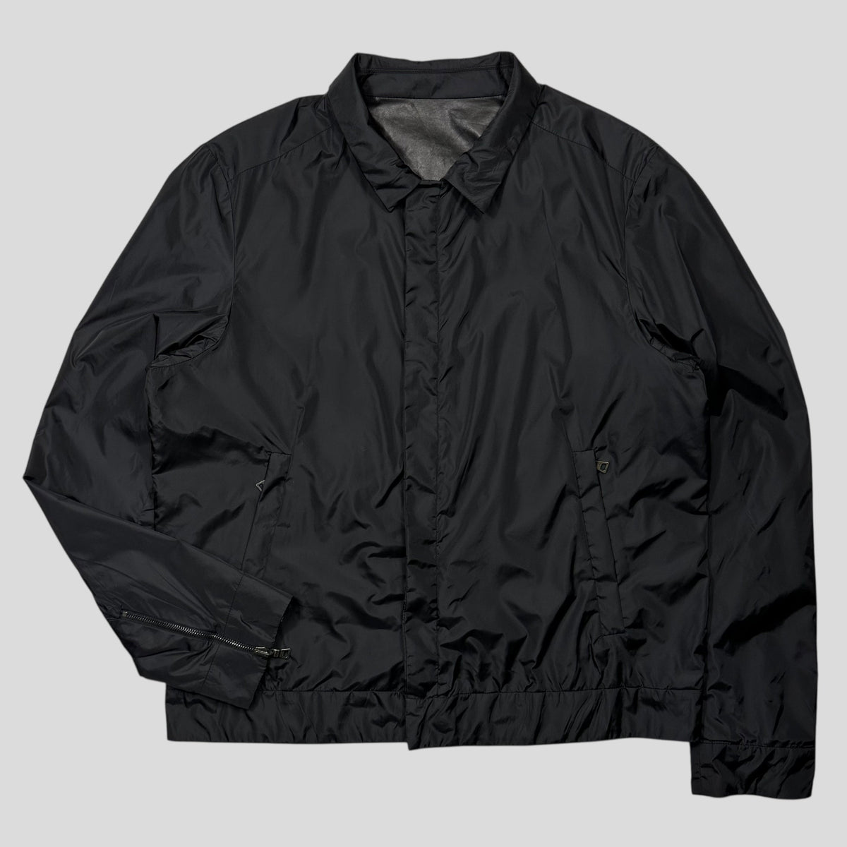 Prada Sport 2007 Glove Leather + Nylon Reversible Work Jacket - IT54 (L) | Black