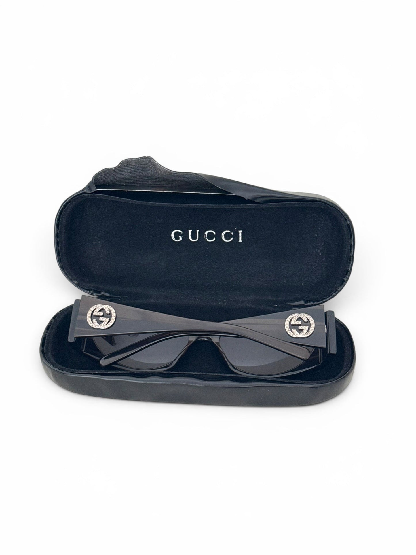 2000s Gucci GG Diamanté Sunglasses | O/S, Brown