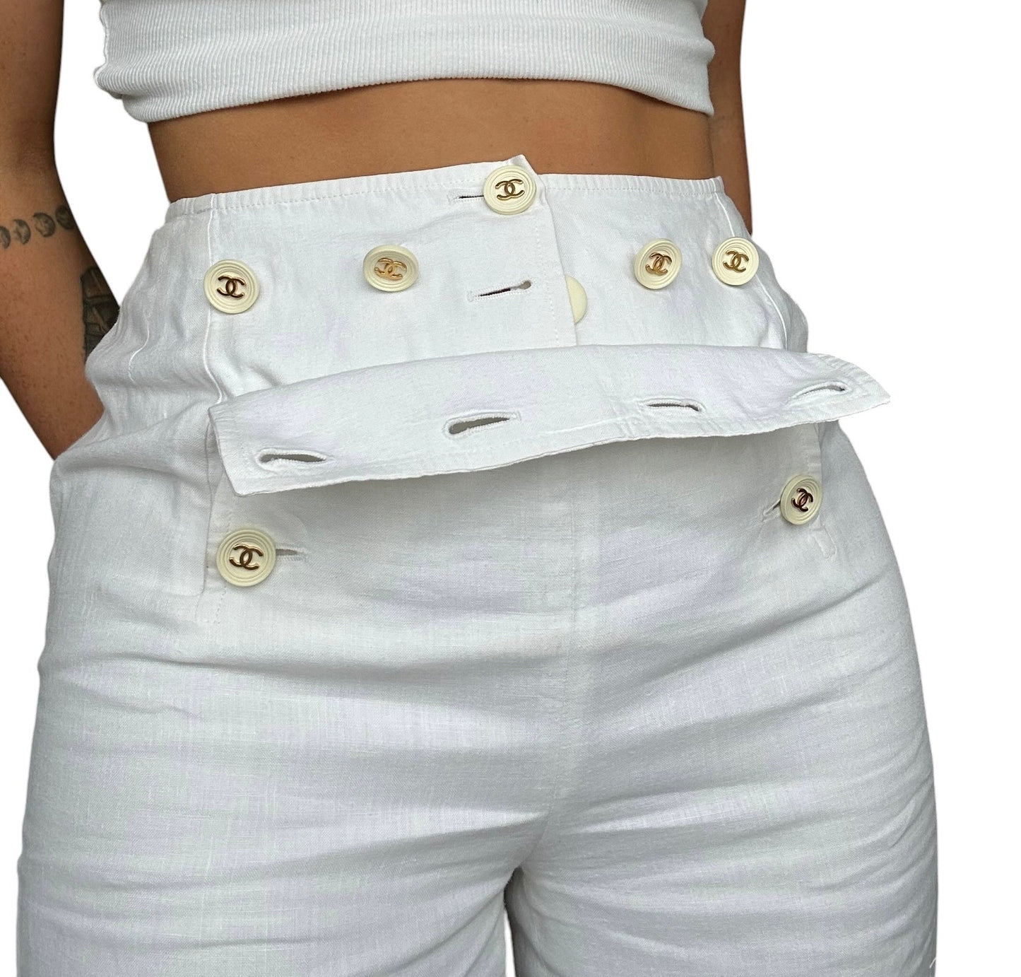 Chanel SS1994 Sailor Trousers | O/S, White