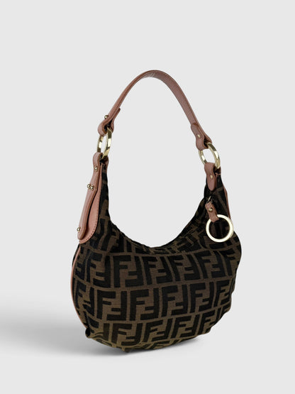 90s Fendi Zucca Mini Hobo Shoulder Bag | O/S, Brown