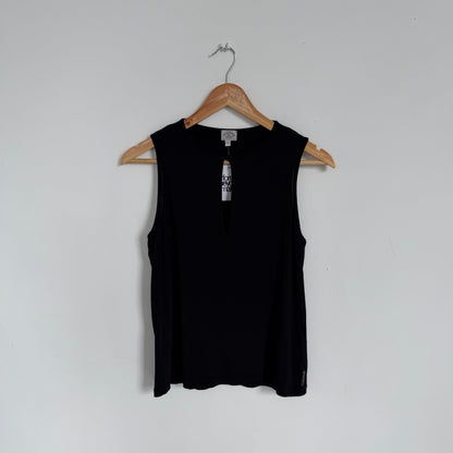 1990s armani jeans slit vest top | O/S, Tan