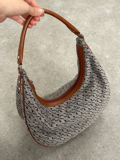 Armani Jeans 2000s Monogram Crescent Shoulder Bag