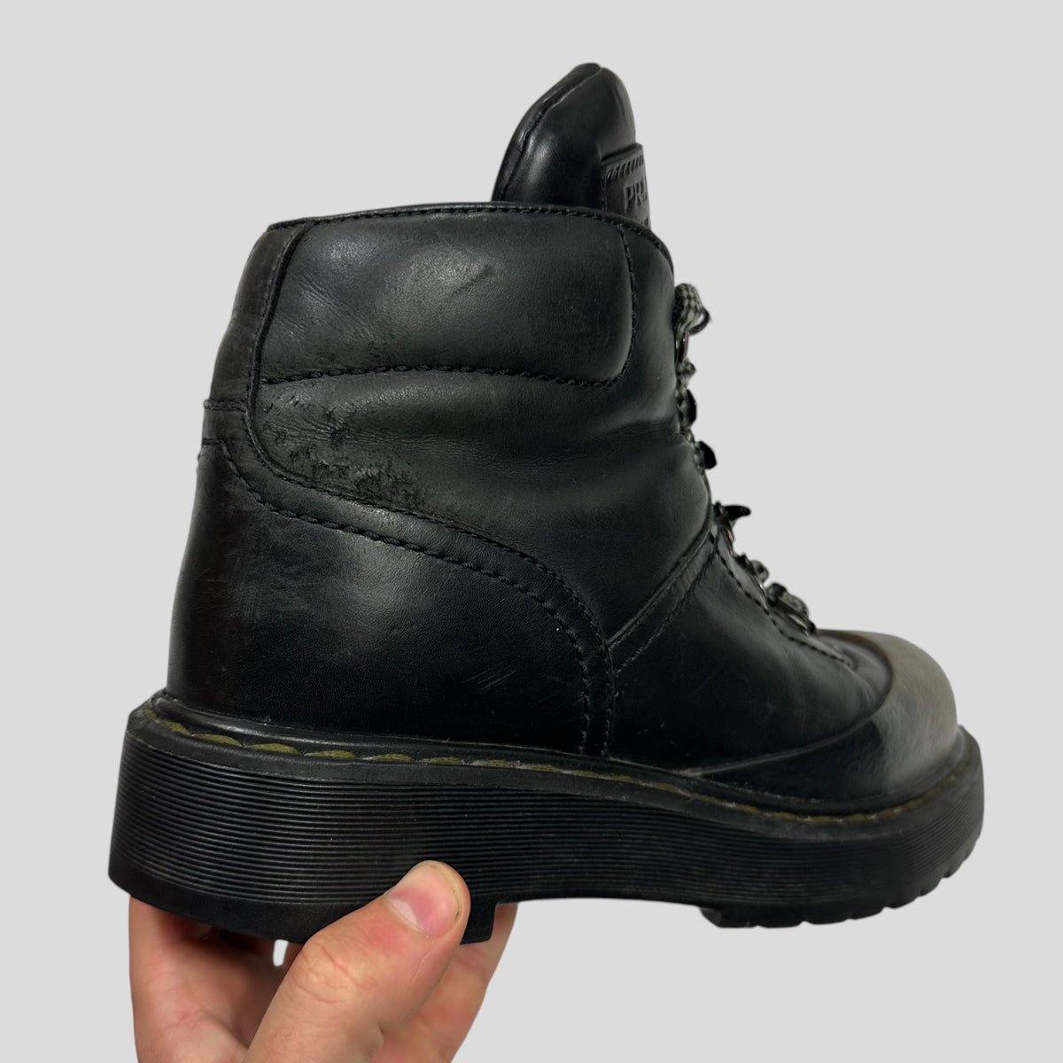 Prada Milano Leather Combat Boots - UK4.5/5 | O/S, Camo