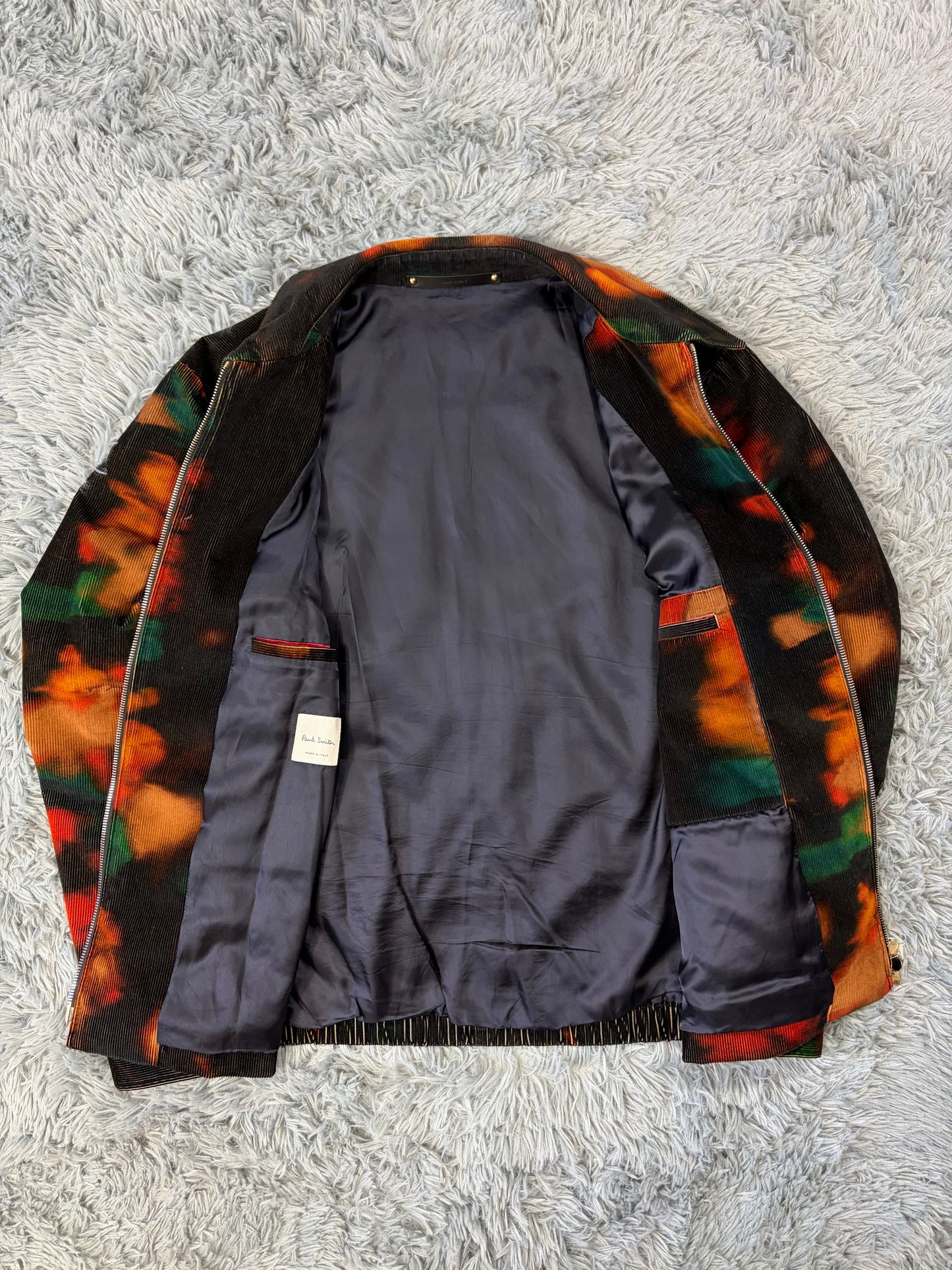Paul Smith SS22 Lenticular Ink Print Corduroy Blouson Jacket - L | O/S, Multicoloured