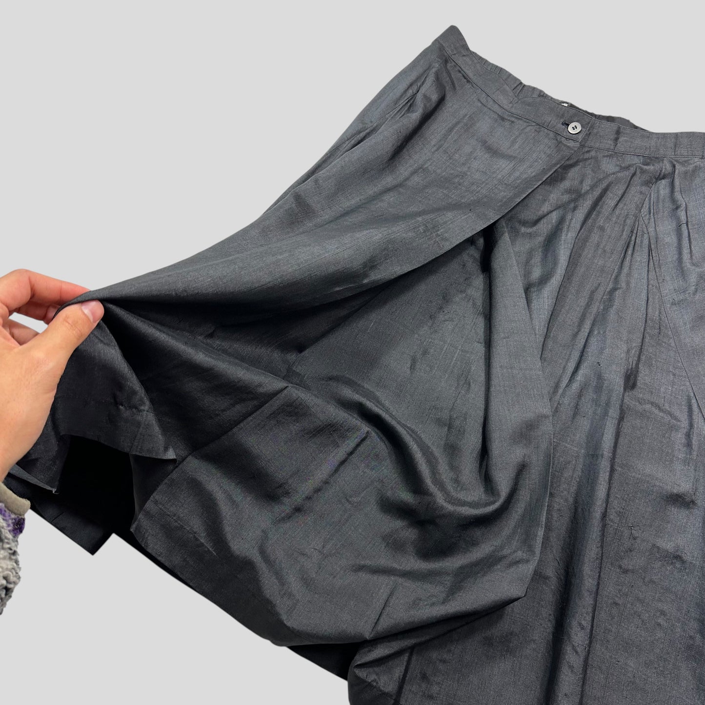 Issey Miyake 90’s Permanente Silk Layered Skirt - M | Default Title, Grey