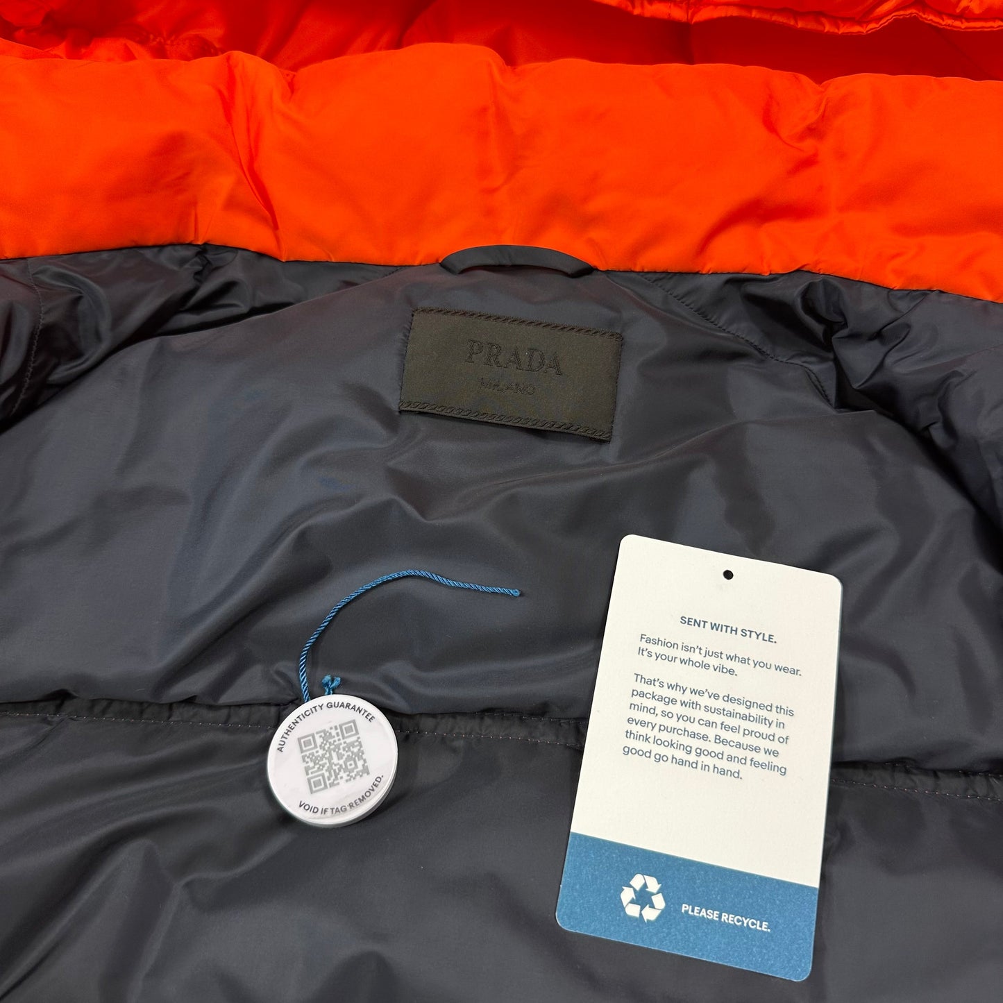 Prada Milano 2020 Orange Nylon Puffer Jacket - IT56 (L/XL)