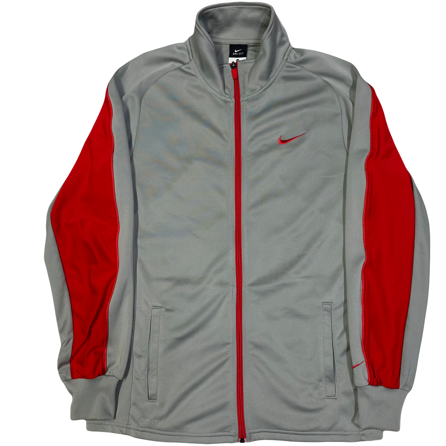 Nike 2000s Nylon Tracksuit In Grey & Red ( M / L )