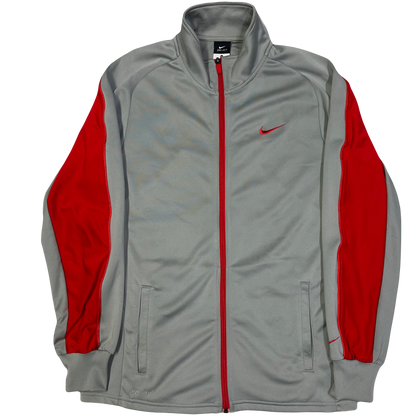 Nike 2000s Nylon Tracksuit In Grey & Red ( M / L )