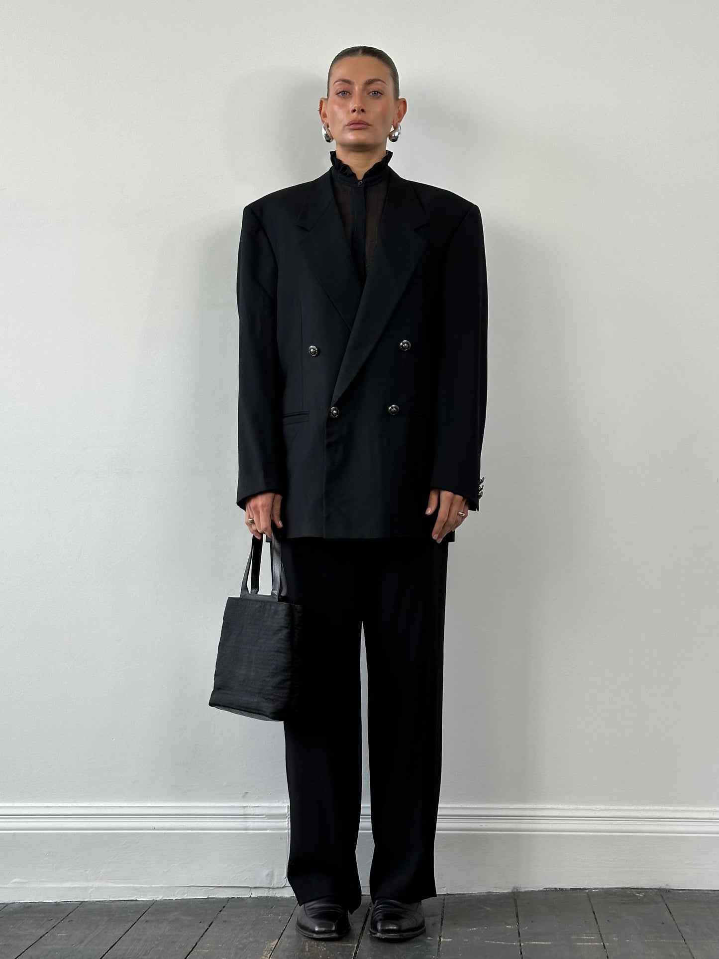 Gianni Versace 1990s Bespoke Medusa Button Double Breasted Blazer - 40R/L