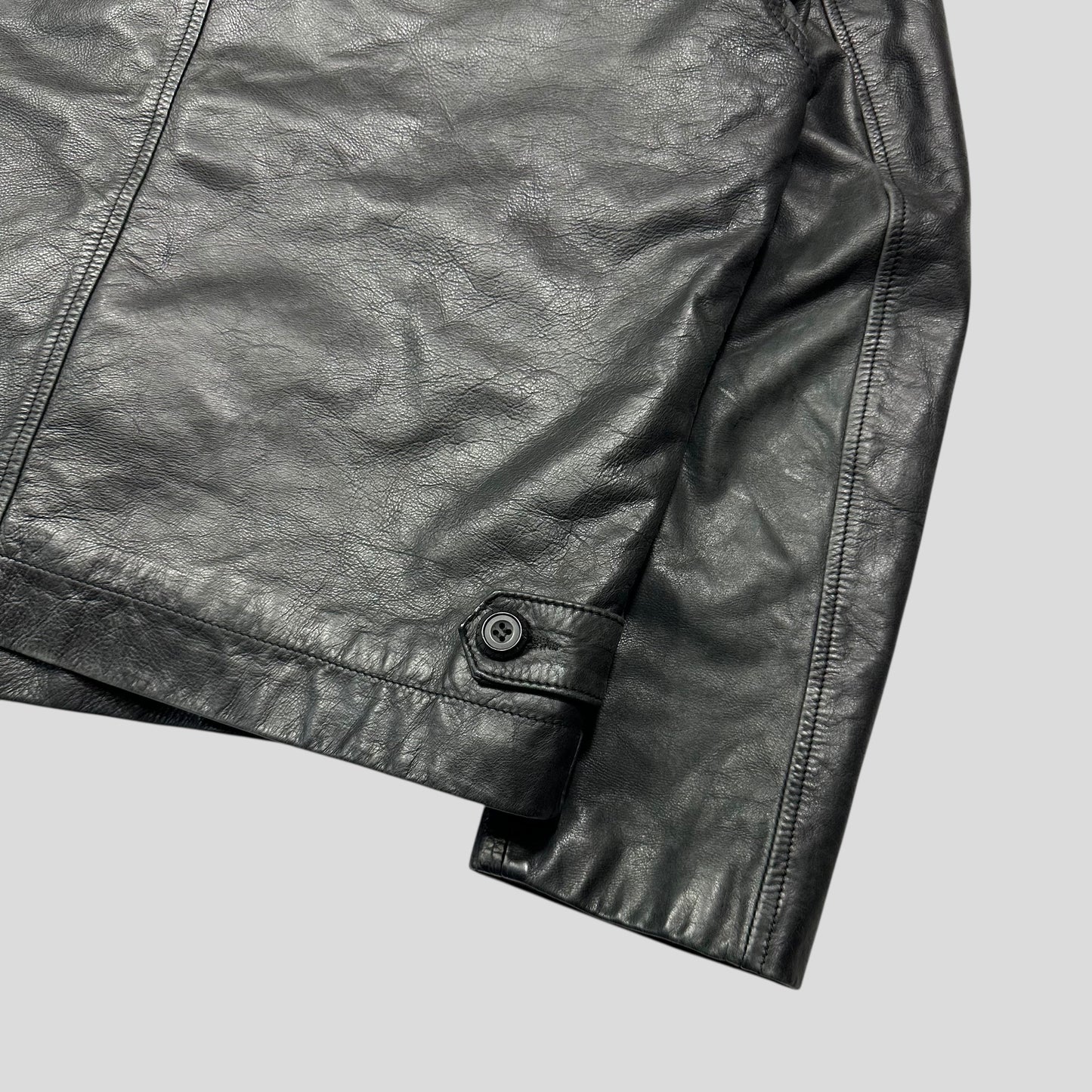 Iceberg 90’s Wool Lined Leather Harrington Work Jacket - L