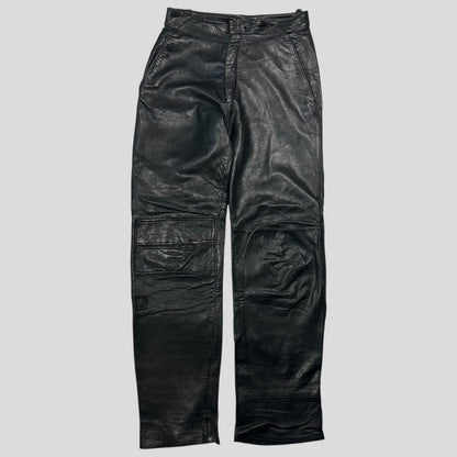 Gianni Versace 1980’s Leather Moto Biker Trousers - IT48 (32)