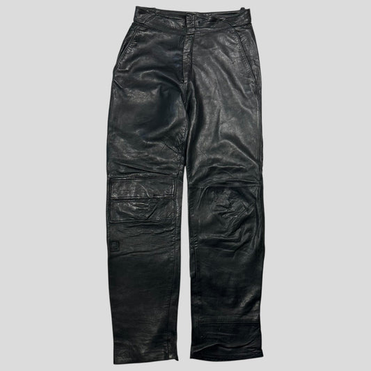 Gianni Versace 1980’s Leather Moto Biker Trousers - IT48 (32)
