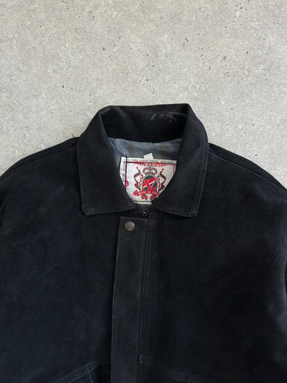 Italian Vintage Faux Suede Bomber Jacket - XL