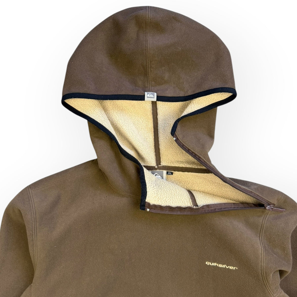 Quiksilver Shoulder Zip Fleece Hoodie Brown (XL) | XL, Multicoloured