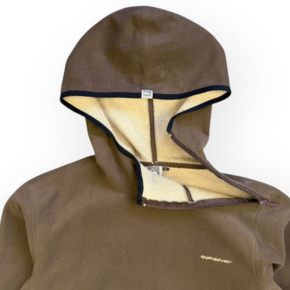 Quiksilver Shoulder Zip Fleece Hoodie Brown (XL) | XL, Multicoloured