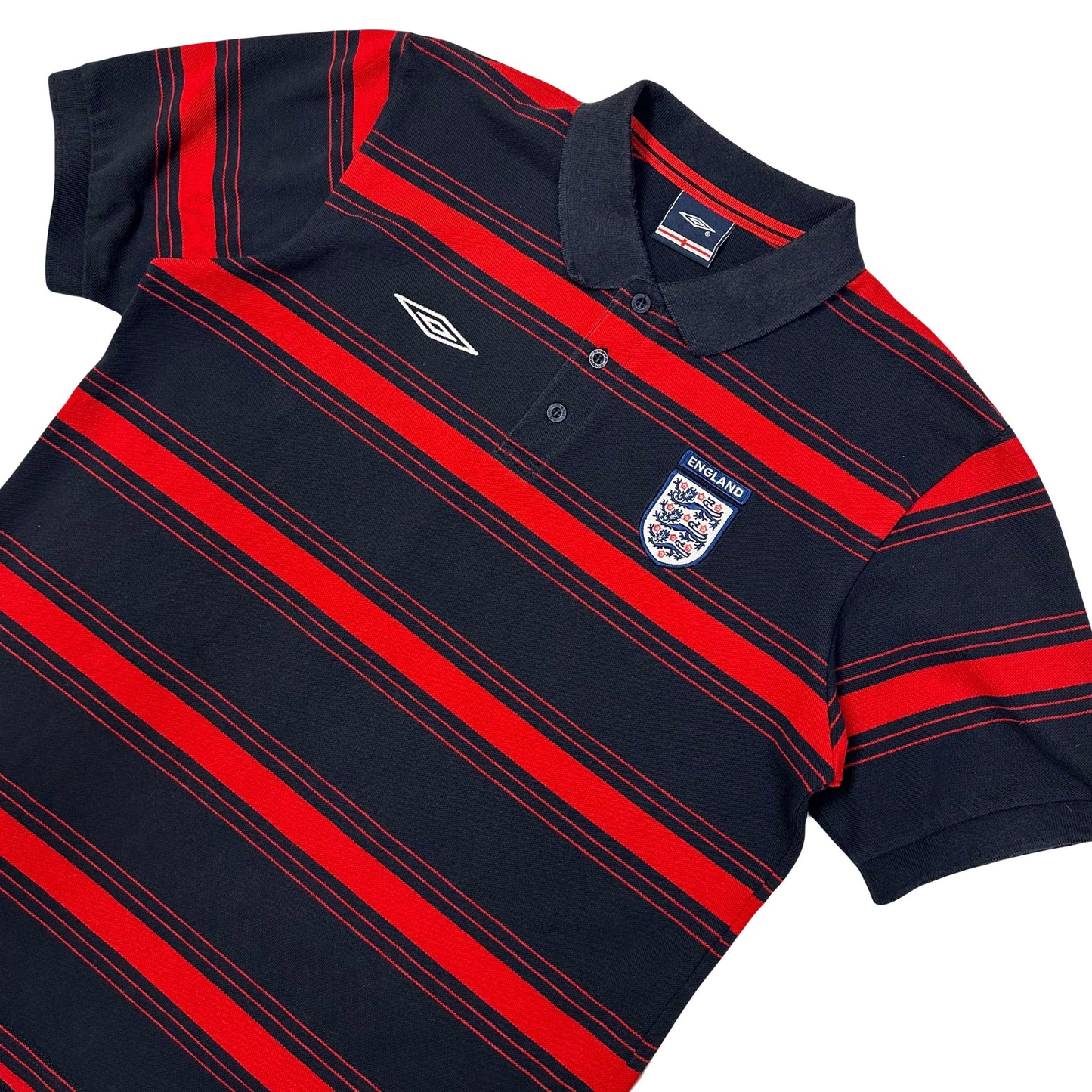 Umbro England 2004 Polo Shirt In Navy & Red ( M ) - Known Source