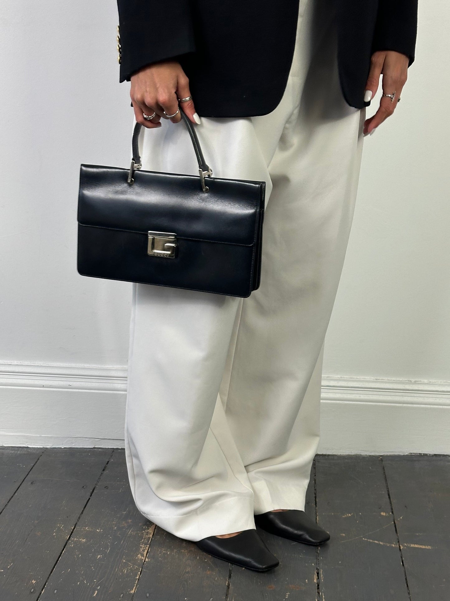 Gucci 1990s Tom Ford Square G Leather Handbag