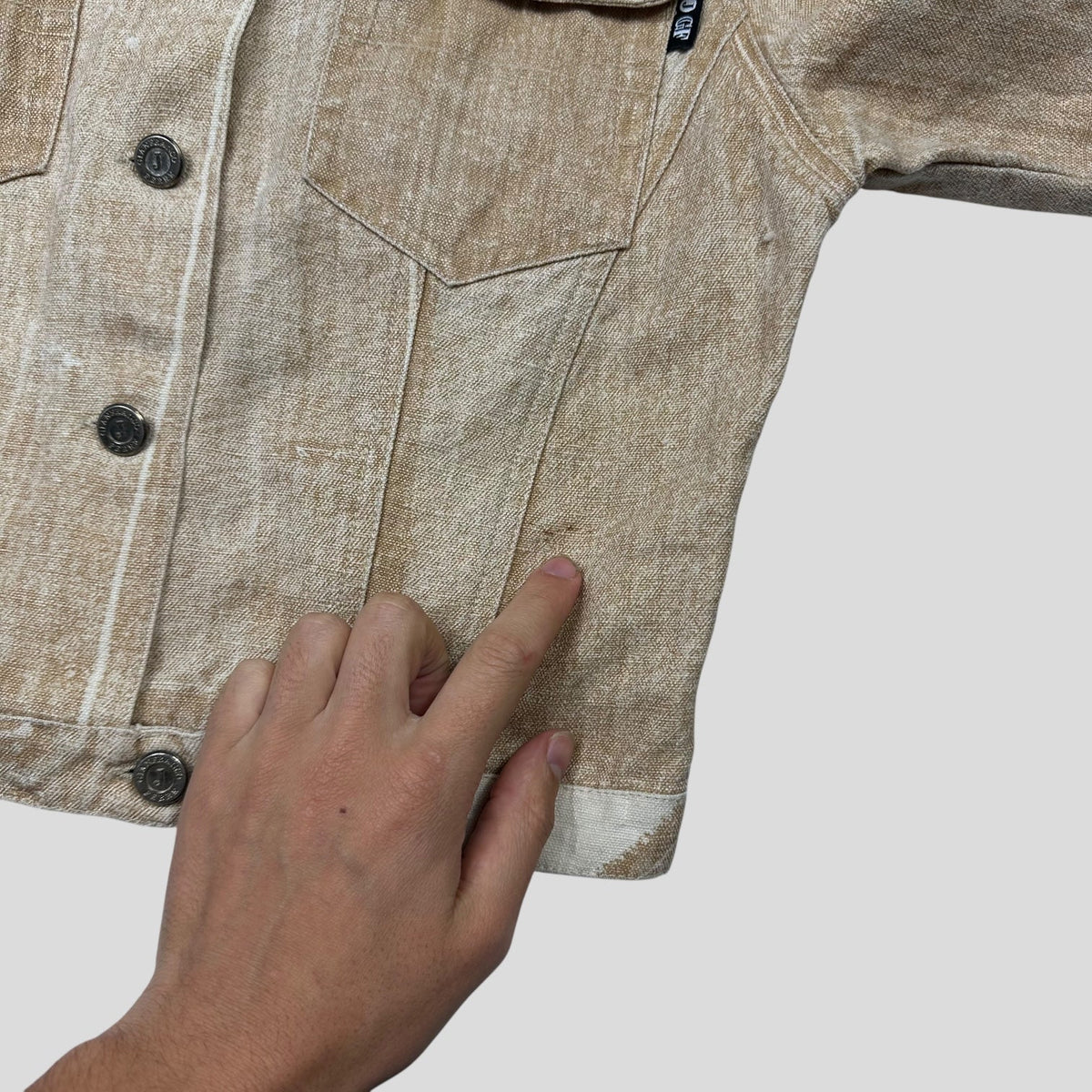 Gianfranco Ferre 90’s Sublimation Acid Wash Hemp Jacket - XS/S | Cream