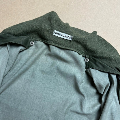 S/S 1989 Racing Green Raso Gommato Double Collar Bomber Jacket