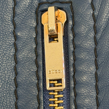 2006 gucci by frida gianini “madonna” leather jacket | O/S, Blue
