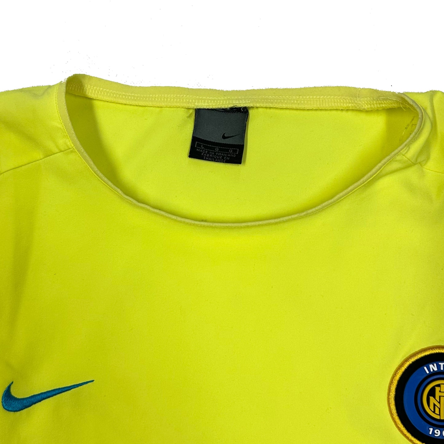 Nike Inter Milan 2002 Training shirt In Neon Yellow & Blue ( L )