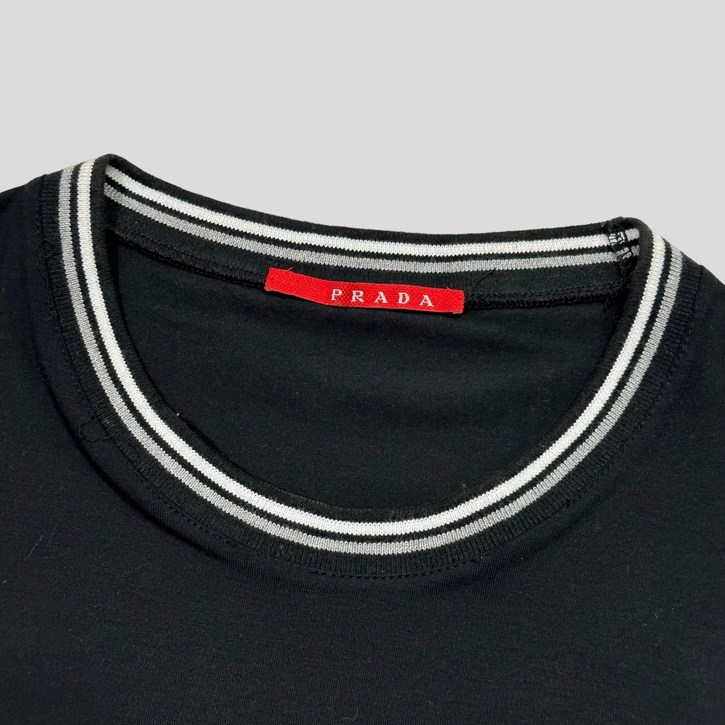 Prada Sport 2007 Red Tab Ringer T-shirt - L | Default Title, Black