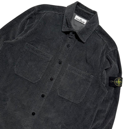 Stone Island Heavy Corduory Shirt | Large, Charcoal
