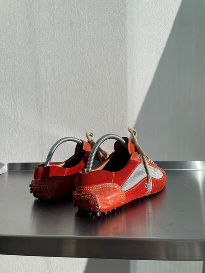 Prada Sport 00s Car Shoe Leather Trainer | Small, Red